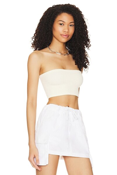 By Kul Design Дамски бежов безръкавен джърси топ