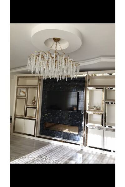 cristalya avize Serip Kristal Taşlı Modern Avize Aydınlatma