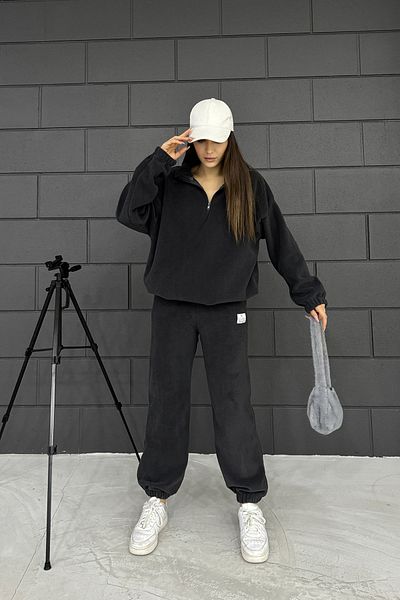 Sun Victoria Women's Polar Fabric Anthracite Oversize Tracksuit Set