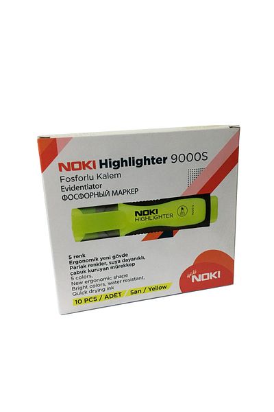 Noki Highlighter Yellow Color 10 Pieces 9000S Series