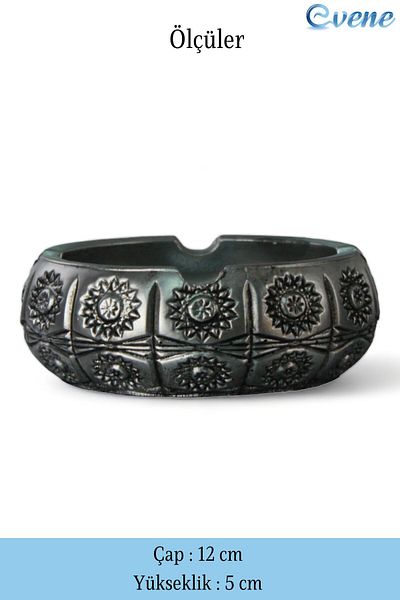 Evene Decorative Silver Antique Ashtray - 2 Model 4