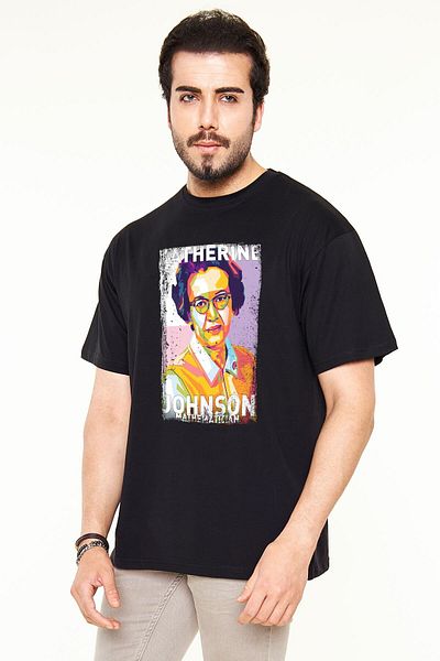 Pisa Art Unisex Μαύρο μπλουζάκι Oversize - Katherine Printed