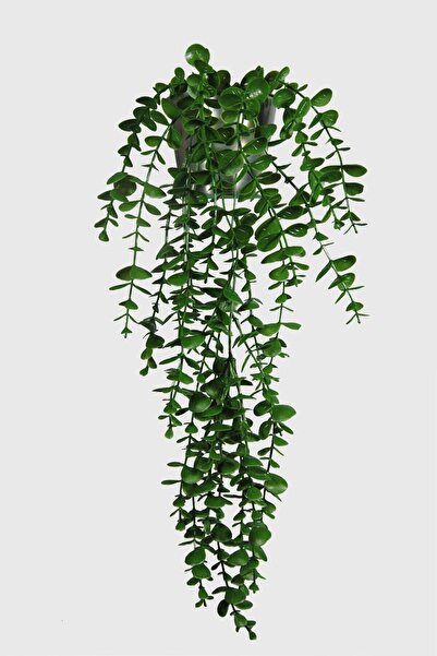 Lilac Home Yapay Çiçek Metal Saksıda Çakıl Taşı Detaylı Yeşil Okaliptus Sarkıtı