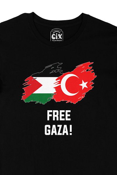 Pisa Art Δωρεάν μαύρο μπλουζάκι Gaza Palestine Special Print