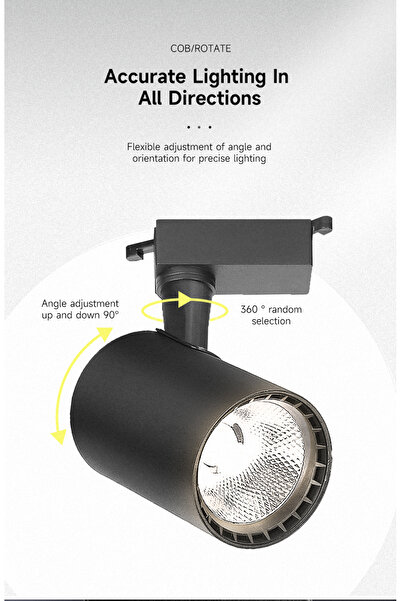 LED PROJEM 30W Led Ray Spot Siyah Kasa Beyaz Işık 6500K