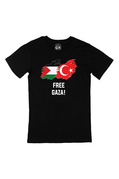 Pisa Art Δωρεάν μαύρο μπλουζάκι Gaza Palestine Special Print
