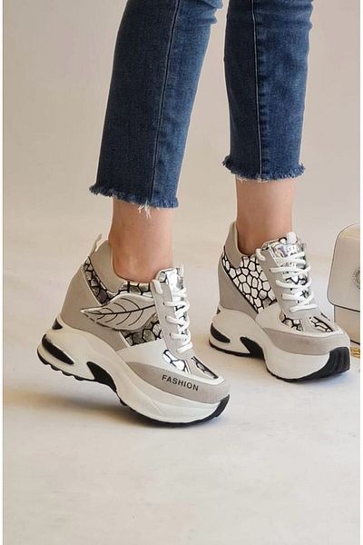 nuaA Nua Pantofi Fashion Leaf Model 10 cm Toc Ascuns Pantofi Sport Casual