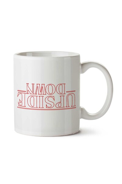 ART HEDİYE كوب مطبوع على الجانبين من Stranger Things Upside Down Text