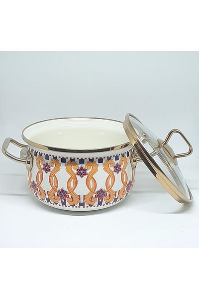 Avşar ENAMEL HOUSE 18 CM, 2 LITER VINTAGE ENAMEL Cookware