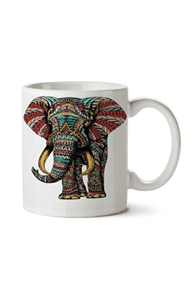 ART HEDİYE كوب بتصميم فيل فاخر (إصدار ملون) مطبوع على الجانبين