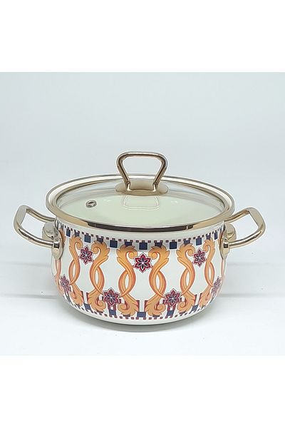 Avşar ENAMEL HOUSE 18 CM, 2 LITER VINTAGE ENAMEL Cookware