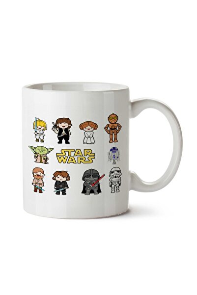 ART HEDİYE كوب مطبوع عليه شخصيات حرب النجوم على الجانبين