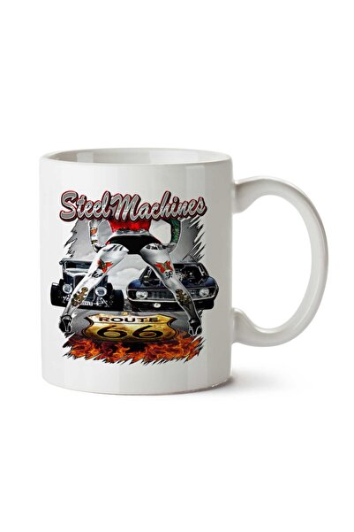 ART HEDİYE كوب مطبوع على الجانبين من Steel Machines ROTA 66