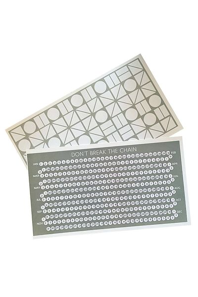 Zone Design 2 Pieces Don't Breaking The Chain Habit Tracker Card / Bookmark