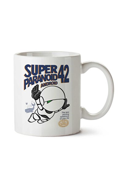 ART HEDİYE كوب سوبر بارانويد أندرويد 42 Hitchhikers Guide Mario ذو وجهين مطبوع