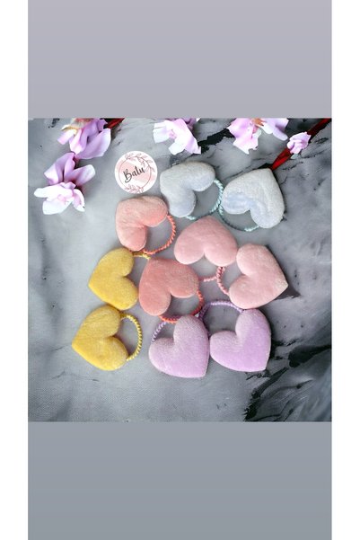 BATU GİYİM Baby girl and child Heart rubber buckle set