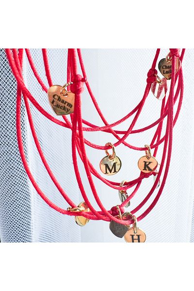 CHARMLUCKY Minimal letter red luck necklace