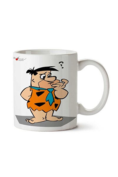ART HEDİYE كوب من Stone Age Fred Flintstone Stone ذو وجهين مطبوع