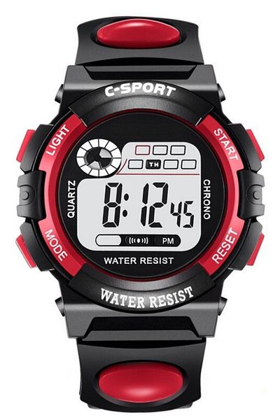 Black Point Luxury Digital Luminous Children's Digital Clock Adjustable Cord Unisex Model Suitable for All Ages