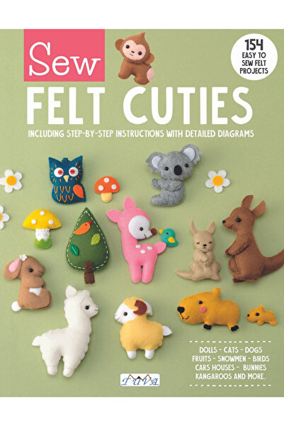 Hobianna Sew Felt Cuties Keçe Oyuncak Modeli Kitabı (İngilizce)