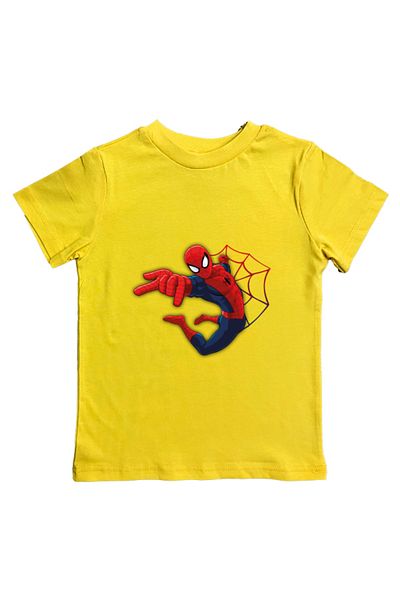 SPIDERMAN лятна детска тениска от памучен пениран плат с щампа на човек паяк