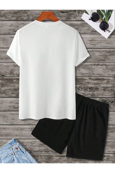 AMMA Men's Bird Printed T-Shirt and Shorts Set
