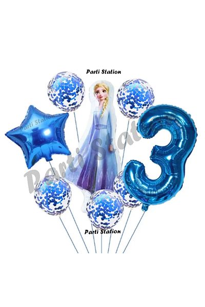 Parti Station Frozen Frozen Elsa Concept Birthday Balloon Set 3 Years Old Elsa Frozen Balloon Set