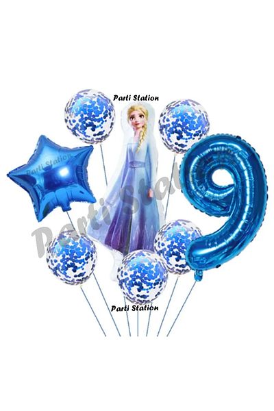 Parti Station Frozen Frozen Elsa Concept Birthday Balloon Set Age 9 Elsa Frozen Balloon Set