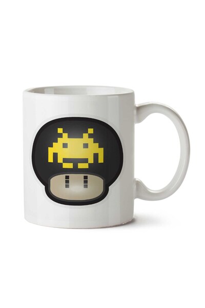 ART HEDİYE كوب سوبر ماريو Mushroom Space Invader مطبوع على الجانبين
