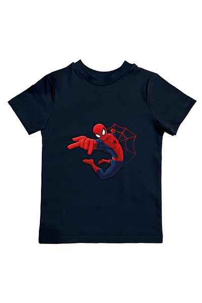 SPIDERMAN лятна детска тениска от памучен пениран плат с щампа на човек паяк
