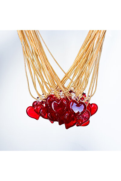 CHARMLUCKY Murano Kırmızı Kalp Kolye