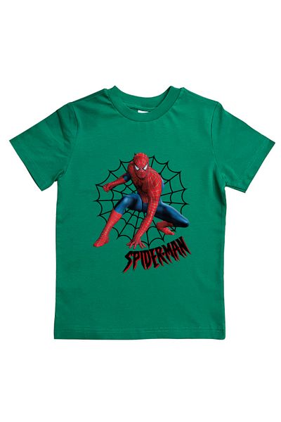 SPIDERMAN лятна детска тениска от памучен пениран плат с щампа на човек паяк