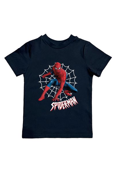 SPIDERMAN лятна детска тениска от памучен пениран плат с щампа на човек паяк