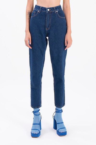 comfort jeans Pantaloni Mom Jean Ngbutika Lycra bleumarin