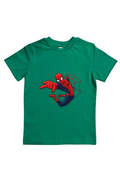 SPIDERMAN лятна детска тениска от памучен пениран плат с щампа на човек паяк