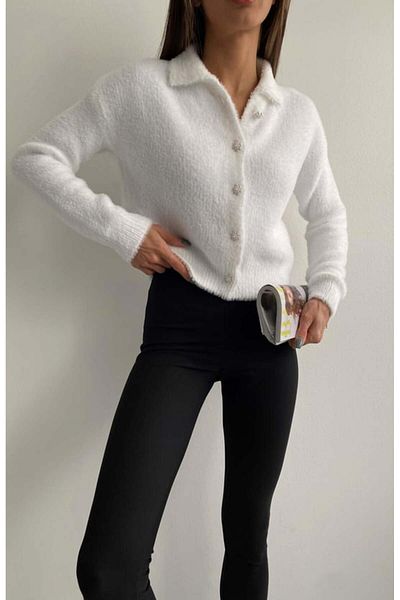 fujya SOFT BUTTON DATAYED KNITWEAR CARDIGAN