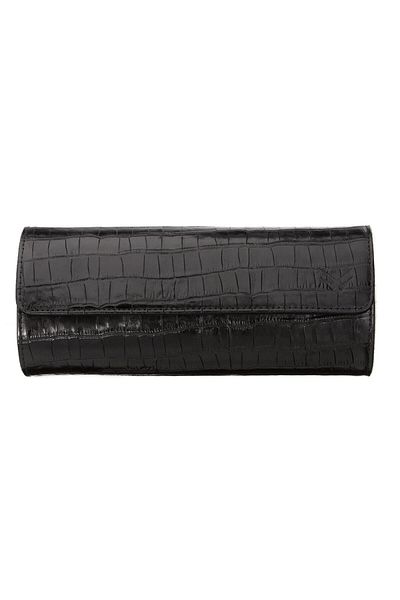 Onywatch Multiple Watch Box Black Real Italian Calf Leather Inner Capricorn Suede