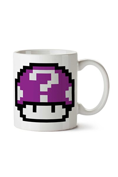 ART HEDİYE كوب سوبر ماريو Mushroom Mystery Question Mark مطبوع على الجانبين
