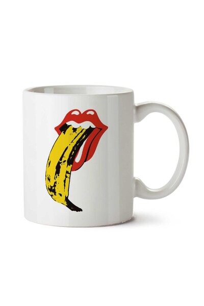 ART HEDİYE كوب مطبوع عليه وجهين من Tasty Pop Art Banana Lips