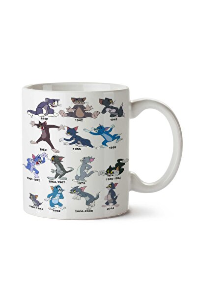 ART HEDİYE كوب كرتوني مطبوع عليه وجهين من توم كات