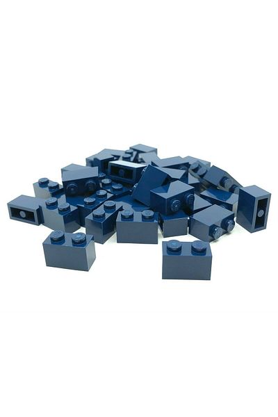 LEGO Accessory Custom Moc Creator Brick 1 X 2 Dark Blue Brick 4 Pieces Will Be Sent