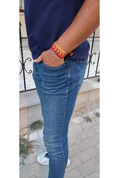 Şengül El Emeği Ip Örgü 3'lü Set Galatasaray Bileklik