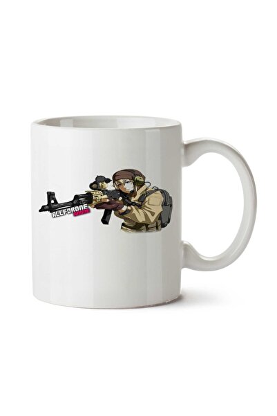 ART HEDİYE كوب مج مطبوع على الجانبين من Allforone Anime Military Girl Gun