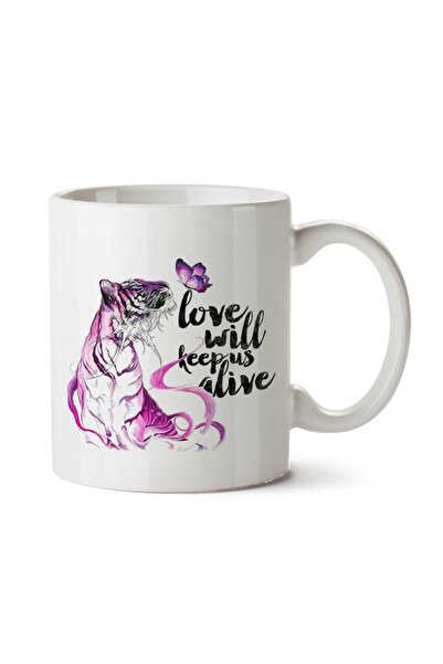 ART HEDİYE كوب تيجر لوف مطبوع على الجانبين