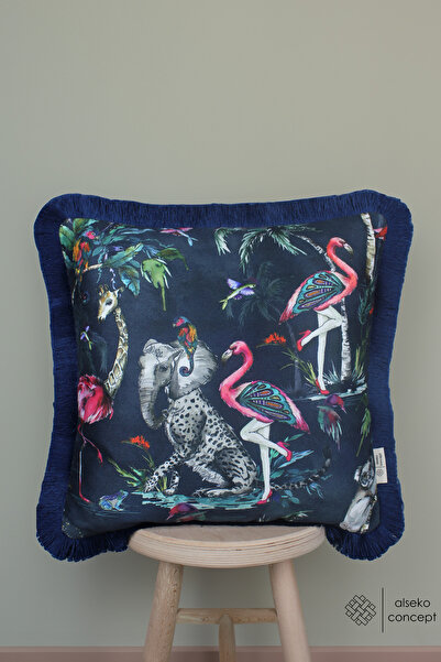 Alseko Concept Husă de pernă pătrată cu model animal, imprimată digital, 43x4...