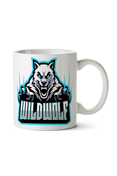 ART HEDİYE كوب ذو وجهين مطبوع عليه Wild Wolf