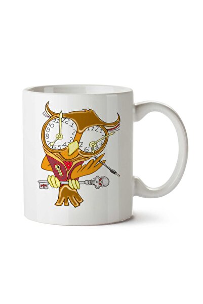 ART HEDİYE Whimsical Steampunk Owl Two Sided Printed Mug