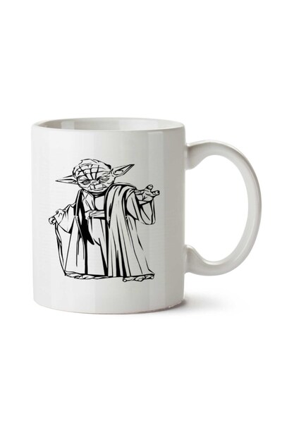 ART HEDİYE كوب يودا تراكوس ستار وورز مطبوع على الجانبين