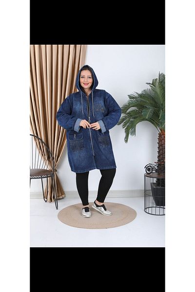 anne moda ankara Super Battal size cotton, 1st quality long denim jacket