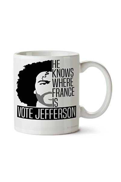 ART HEDİYE Vote For Jefferson كوب مطبوع على الجانبين